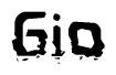 The image contains the word Gio in a stylized font with a static looking effect at the bottom of the words