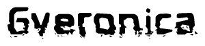 The image contains the word Gveronica in a stylized font with a static looking effect at the bottom of the words