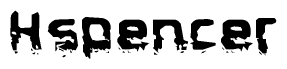 The image contains the word Hspencer in a stylized font with a static looking effect at the bottom of the words