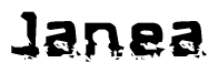 The image contains the word Janea in a stylized font with a static looking effect at the bottom of the words