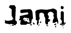 The image contains the word Jami in a stylized font with a static looking effect at the bottom of the words