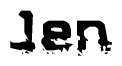 The image contains the word Jen in a stylized font with a static looking effect at the bottom of the words