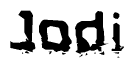 The image contains the word Jodi in a stylized font with a static looking effect at the bottom of the words