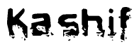 The image contains the word Kashif in a stylized font with a static looking effect at the bottom of the words