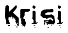   The image contains the word Krisi in a stylized font with a static looking effect at the bottom of the words 