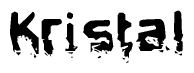 The image contains the word Kristal in a stylized font with a static looking effect at the bottom of the words