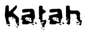 The image contains the word Katah in a stylized font with a static looking effect at the bottom of the words