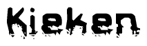 The image contains the word Kieken in a stylized font with a static looking effect at the bottom of the words