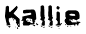 The image contains the word Kallie in a stylized font with a static looking effect at the bottom of the words