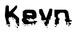 The image contains the word Kevn in a stylized font with a static looking effect at the bottom of the words