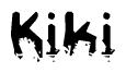 The image contains the word Kiki in a stylized font with a static looking effect at the bottom of the words