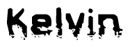 The image contains the word Kelvin in a stylized font with a static looking effect at the bottom of the words