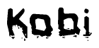 The image contains the word Kobi in a stylized font with a static looking effect at the bottom of the words