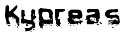 The image contains the word Kypreas in a stylized font with a static looking effect at the bottom of the words