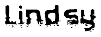 The image contains the word Lindsy in a stylized font with a static looking effect at the bottom of the words