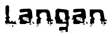 The image contains the word Langan in a stylized font with a static looking effect at the bottom of the words