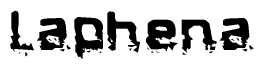 The image contains the word Laphena in a stylized font with a static looking effect at the bottom of the words