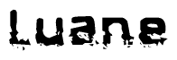 The image contains the word Luane in a stylized font with a static looking effect at the bottom of the words