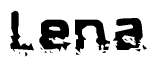 The image contains the word Lena in a stylized font with a static looking effect at the bottom of the words