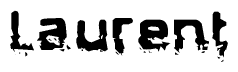 The image contains the word Laurent in a stylized font with a static looking effect at the bottom of the words
