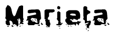 The image contains the word Marieta in a stylized font with a static looking effect at the bottom of the words