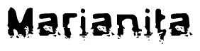 The image contains the word Marianita in a stylized font with a static looking effect at the bottom of the words