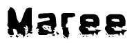   The image contains the word Maree in a stylized font with a static looking effect at the bottom of the words 