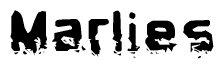The image contains the word Marlies in a stylized font with a static looking effect at the bottom of the words