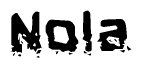 The image contains the word Nola in a stylized font with a static looking effect at the bottom of the words