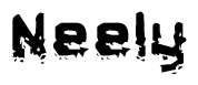 The image contains the word Neely in a stylized font with a static looking effect at the bottom of the words