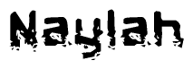 The image contains the word Naylah in a stylized font with a static looking effect at the bottom of the words