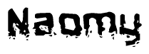 The image contains the word Naomy in a stylized font with a static looking effect at the bottom of the words