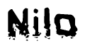 The image contains the word Nilo in a stylized font with a static looking effect at the bottom of the words