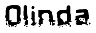 The image contains the word Olinda in a stylized font with a static looking effect at the bottom of the words