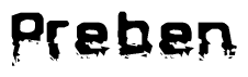 The image contains the word Preben in a stylized font with a static looking effect at the bottom of the words