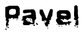 The image contains the word Pavel in a stylized font with a static looking effect at the bottom of the words