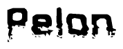 The image contains the word Pelon in a stylized font with a static looking effect at the bottom of the words