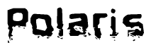 The image contains the word Polaris in a stylized font with a static looking effect at the bottom of the words