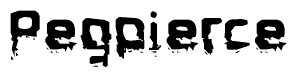 The image contains the word Pegpierce in a stylized font with a static looking effect at the bottom of the words