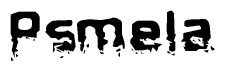 The image contains the word Psmela in a stylized font with a static looking effect at the bottom of the words