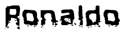 The image contains the word Ronaldo in a stylized font with a static looking effect at the bottom of the words