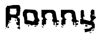 The image contains the word Ronny in a stylized font with a static looking effect at the bottom of the words