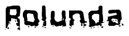 The image contains the word Rolunda in a stylized font with a static looking effect at the bottom of the words