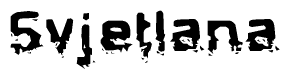 The image contains the word Svjetlana in a stylized font with a static looking effect at the bottom of the words
