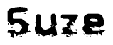 The image contains the word Suze in a stylized font with a static looking effect at the bottom of the words