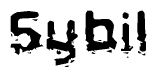 The image contains the word Sybil in a stylized font with a static looking effect at the bottom of the words