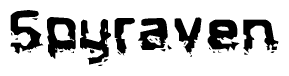 The image contains the word Spyraven in a stylized font with a static looking effect at the bottom of the words