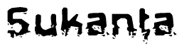 The image contains the word Sukanta in a stylized font with a static looking effect at the bottom of the words
