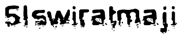 The image contains the word Slswiratmaji in a stylized font with a static looking effect at the bottom of the words