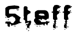 The image contains the word Steff in a stylized font with a static looking effect at the bottom of the words